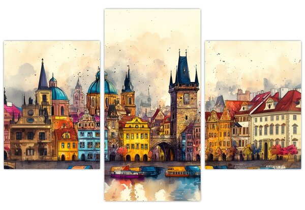 Slika - Jesen u oslikanom gradu (90x60 cm)
