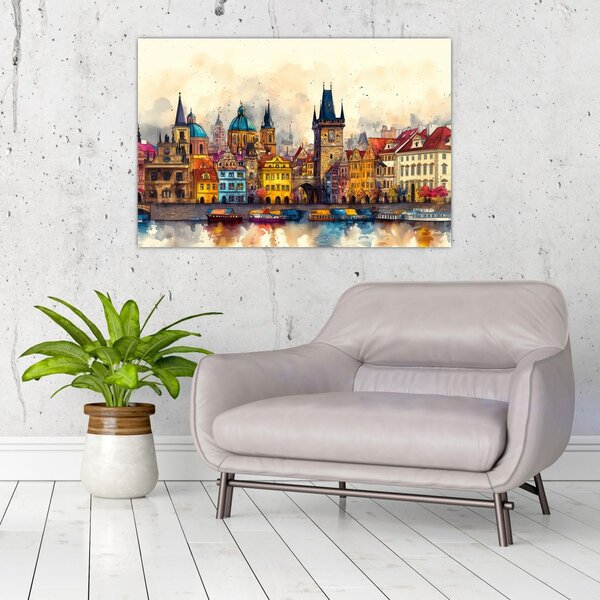 Slika - Jesen u oslikanom gradu (90x60 cm)