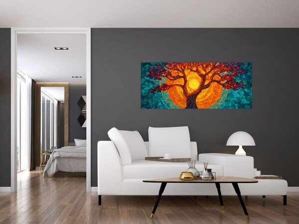 Slika - Stablo života i sunce u mozaiku (120x50 cm)