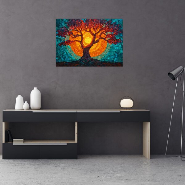 Slika - Stablo života i sunce u mozaiku (70x50 cm)