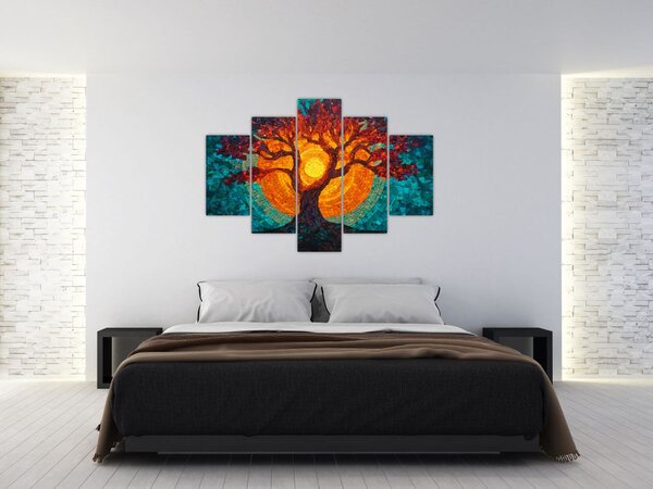Slika - Stablo života i sunce u mozaiku (150x105 cm)