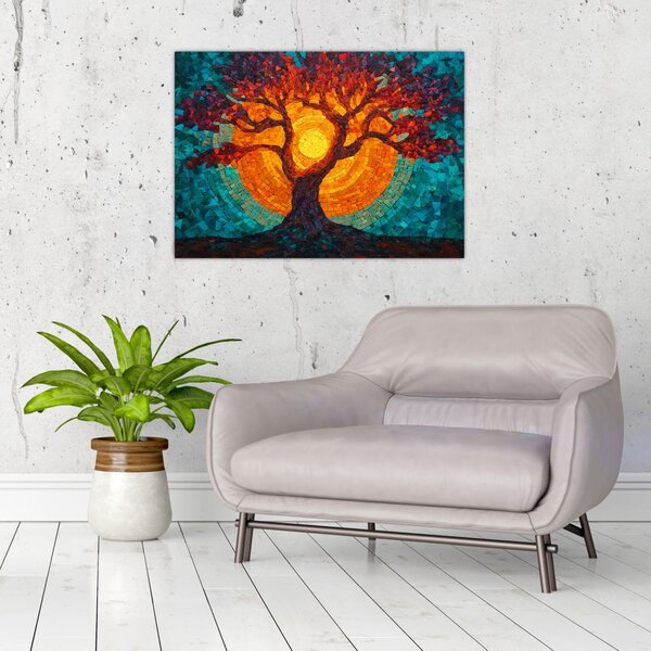 Slika - Stablo života i sunce u mozaiku (70x50 cm)