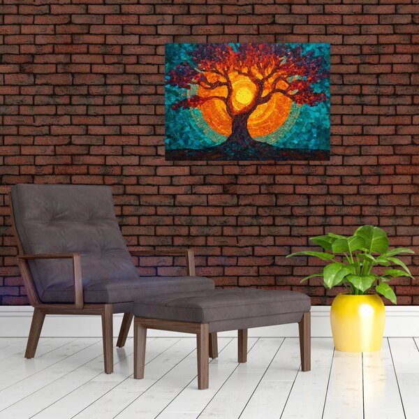 Slika - Stablo života i sunce u mozaiku (70x50 cm)