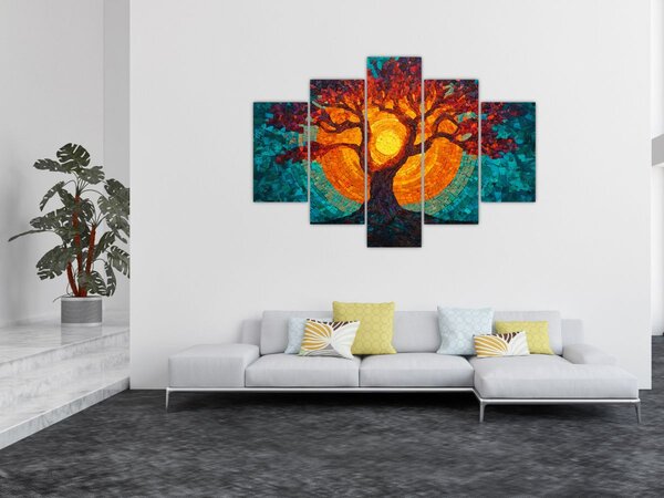 Slika - Stablo života i sunce u mozaiku (150x105 cm)
