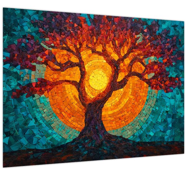 Slika - Stablo života i sunce u mozaiku (70x50 cm)