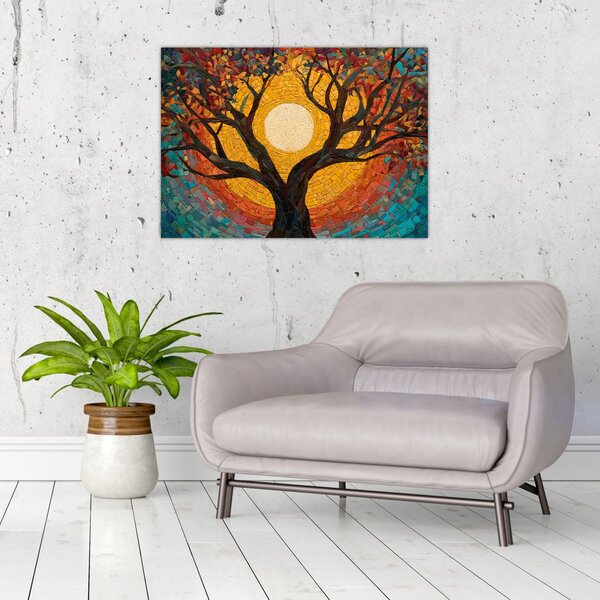 Slika - Sunce u krošnji stabla života (70x50 cm)