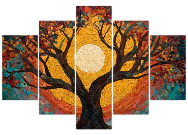 Slika - Sunce u krošnji stabla života (150x105 cm)