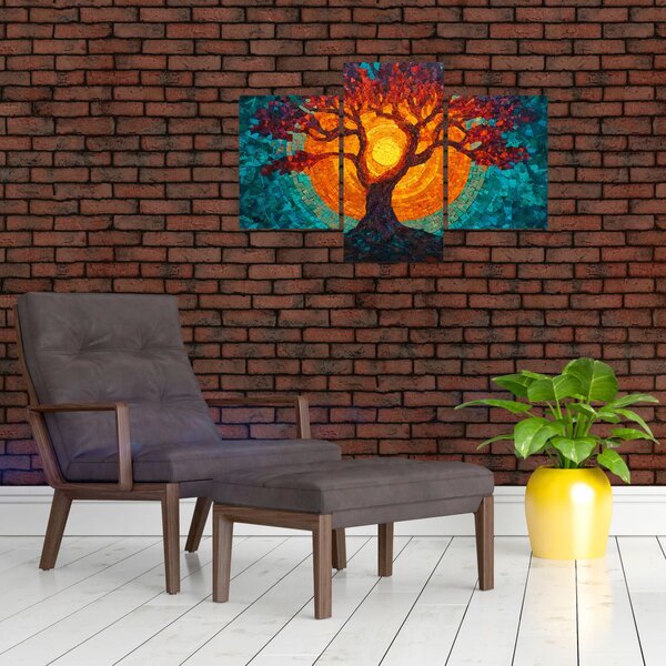 Slika - Stablo života i sunce u mozaiku (90x60 cm)