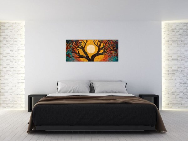 Slika - Sunce u krošnji stabla života (120x50 cm)