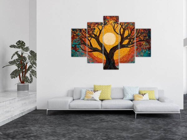 Slika - Sunce u krošnji stabla života (150x105 cm)