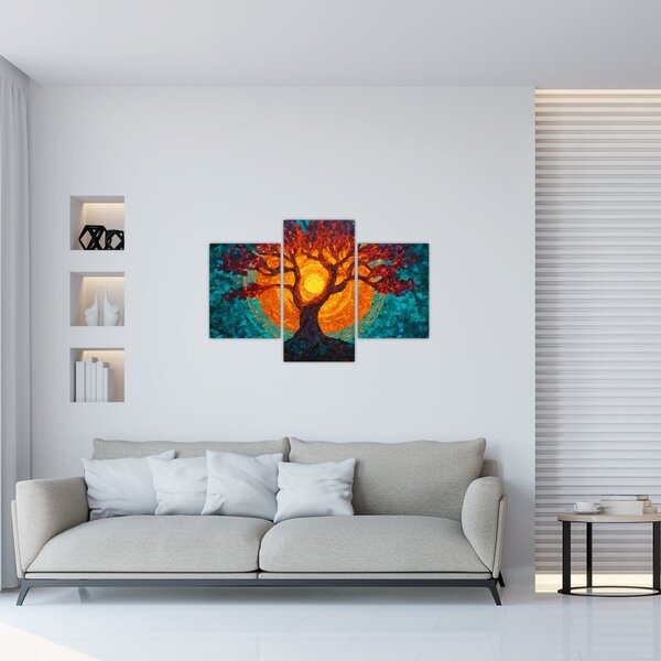 Slika - Stablo života i sunce u mozaiku (90x60 cm)