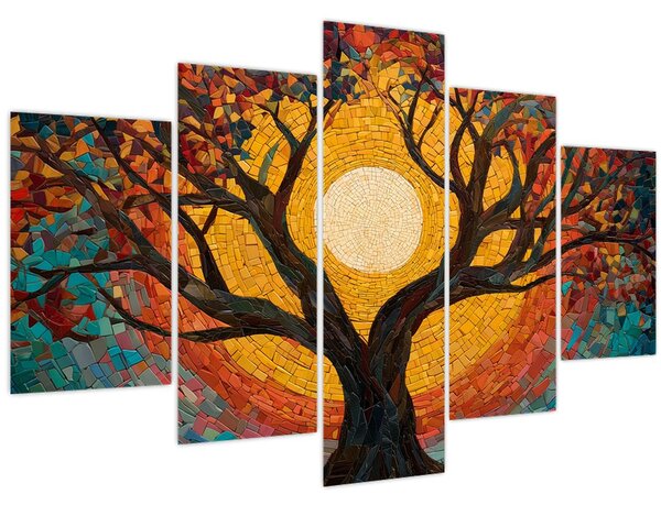 Slika - Sunce u krošnji stabla života (150x105 cm)