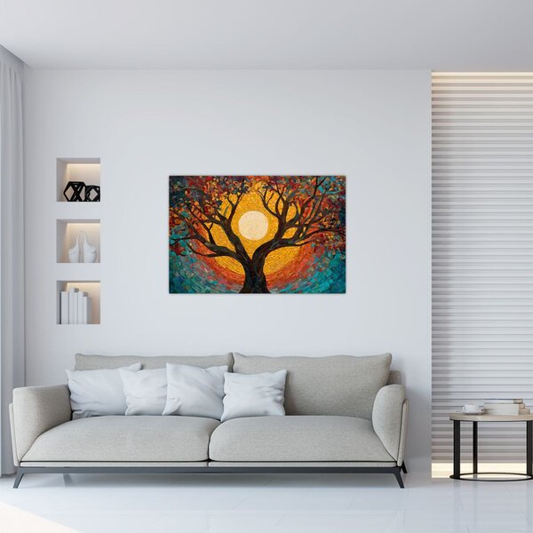 Slika - Sunce u krošnji stabla života (90x60 cm)