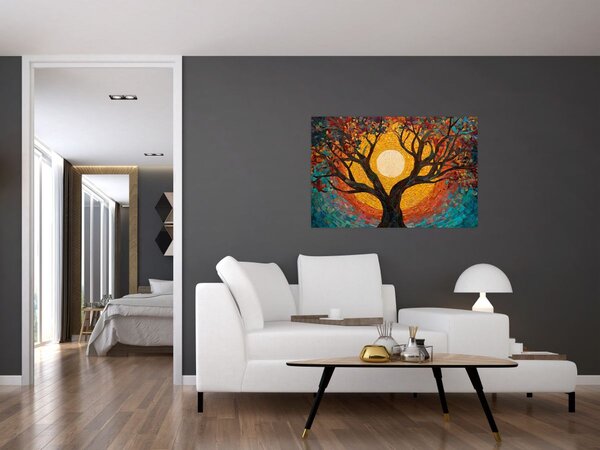 Slika - Sunce u krošnji stabla života (90x60 cm)