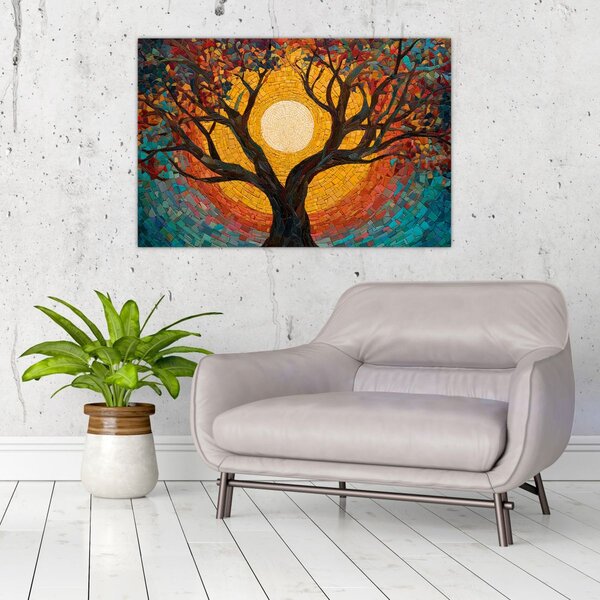 Slika - Sunce u krošnji stabla života (90x60 cm)