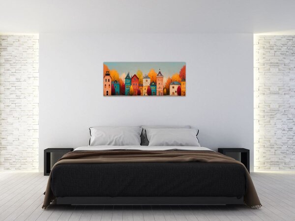 Slika - Jesensko selo (120x50 cm)