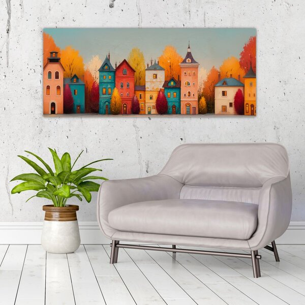 Slika - Jesensko selo (120x50 cm)