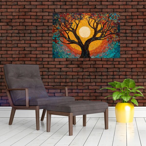 Slika - Sunce u krošnji stabla života (90x60 cm)