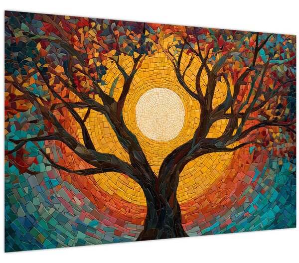 Slika - Sunce u krošnji stabla života (90x60 cm)