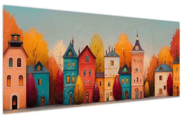 Slika - Jesensko selo (120x50 cm)