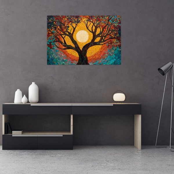 Slika - Sunce u krošnji stabla života (90x60 cm)