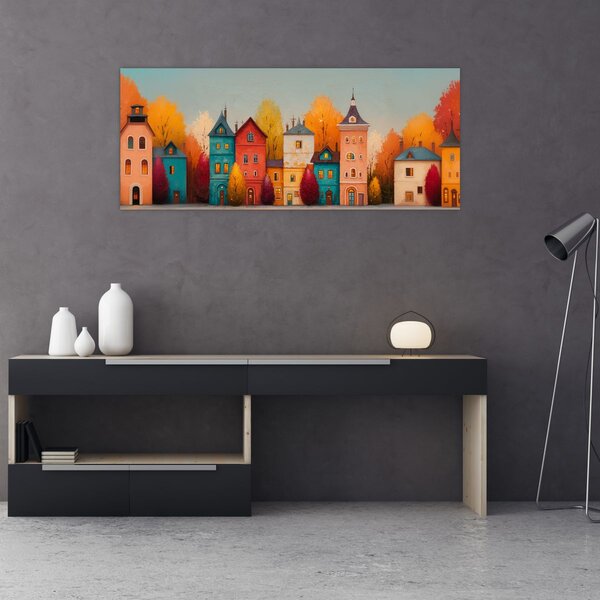 Slika - Jesensko selo (120x50 cm)