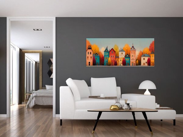 Slika - Jesensko selo (120x50 cm)