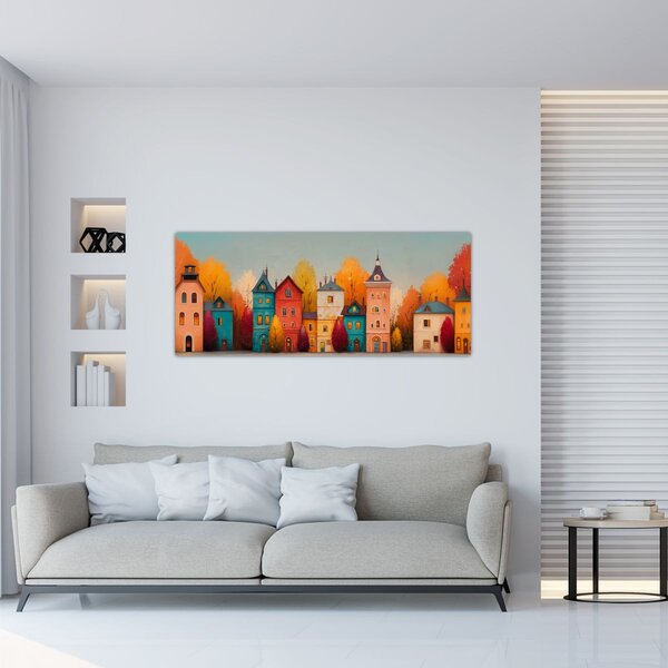 Slika - Jesensko selo (120x50 cm)