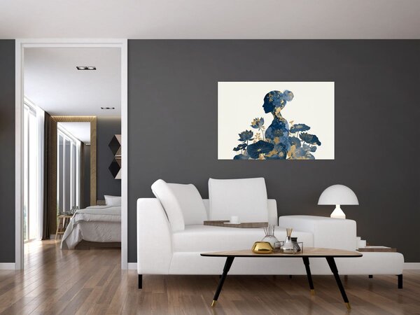 Slika - Mramorni profil žene (90x60 cm)