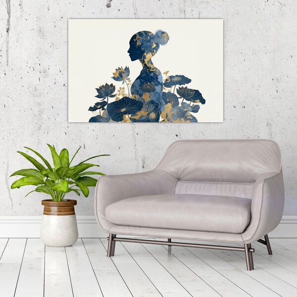 Slika - Mramorni profil žene (90x60 cm)