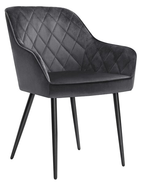Fotelja, stolica presvučena baršunom sa naslonima za ruke, 62,5 x 85 x 60 cm