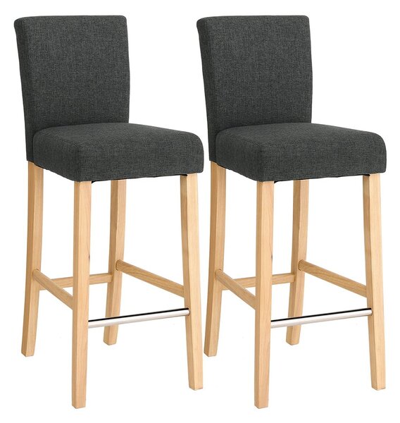 SONGMICS barska tapecirana stolica s naslonom za leđa i noge, set od 2 komada, 39 x 99,5 x 51,5 cm