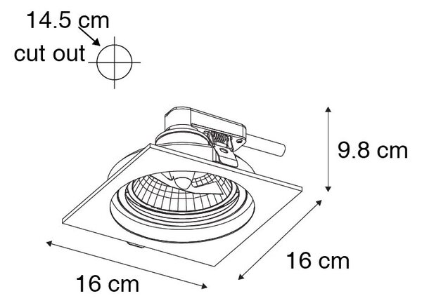 Set od 6 Moderno ugradbeno spotno bijelo podesivo - Chuck 111