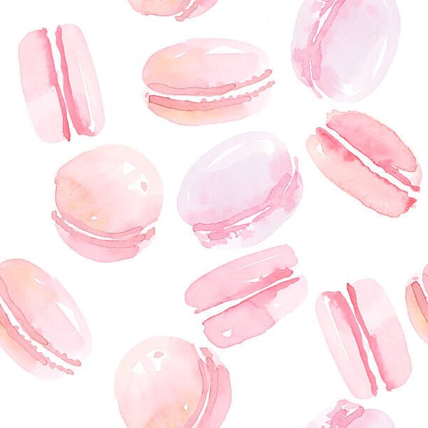 Ilustracija french sweets handdrawn concept. pastel color, Galyna_P, (40 x 40 cm)