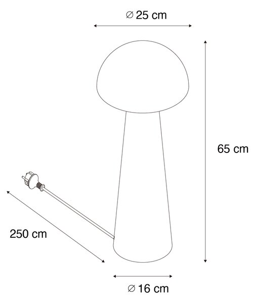 Vanjska podna svjetiljka crna 65 cm - Mushroom