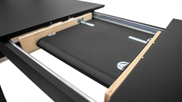 Proširiv blagovaonski stol s dodatnom pločom u dekoru hrasta 90x180 cm Curved – Woodman