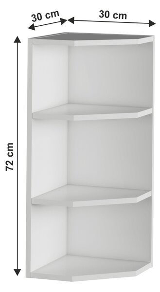 Zondo.hr Gornja kuhinjska polica, kutna Janne Tip 3 (bijela). 1021185