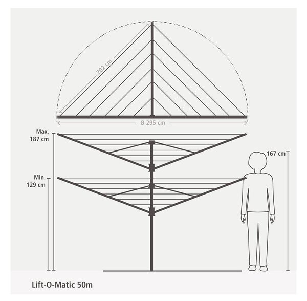 Vrtna sušilica za rublje Lift-O-Matic 50m – Brabantia