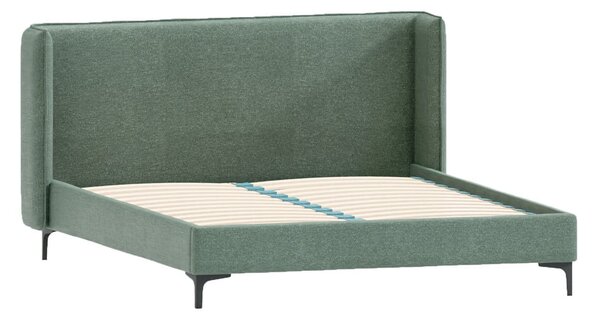 Zeleni tapecirani bračni krevet s podnicom 200x200 cm Basti – Ropez