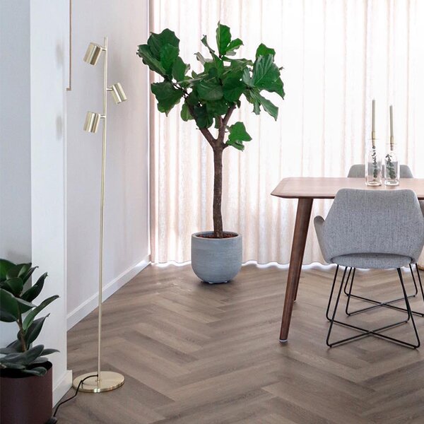 Moderna podna lampa mesingana 3-svjetla - Jeana