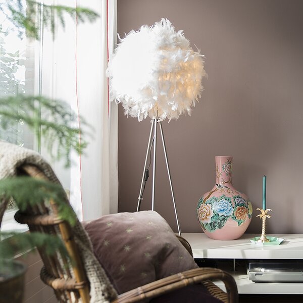 Romantična podna svjetiljka bijela - Feather