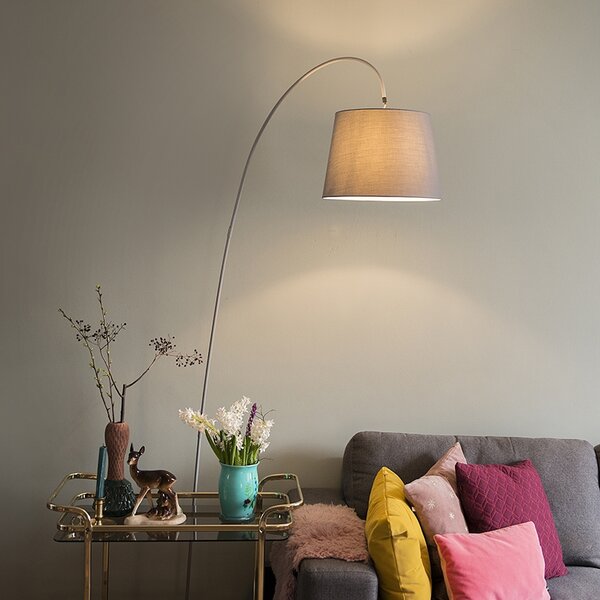 Moderna lučna lampa s sivom nijansom - Bend
