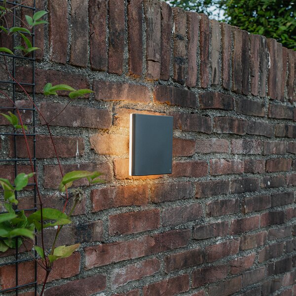Dizajnerska zidna svjetiljka siva aluminij 15 cm uključujući LED 9W - Skyf