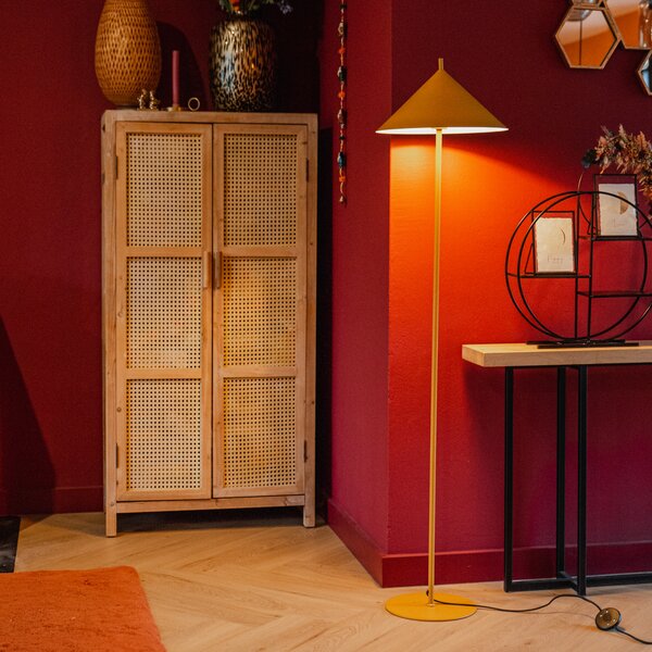 Dizajnerska podna lampa žuta - Triangolo
