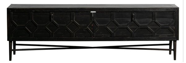 Crna TV komoda od recikliranog drva 160x50 cm Bequest – BePureHome