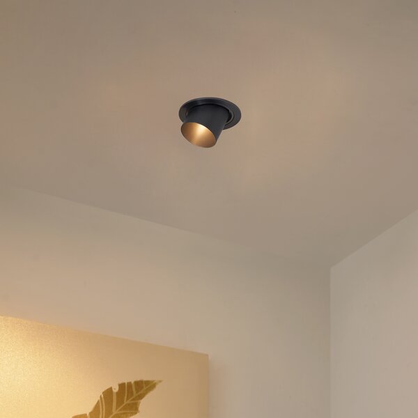 Set od 6 modernih ugradbenih reflektora boje metala GU10 50 mm okrugli, nagibni - Installa
