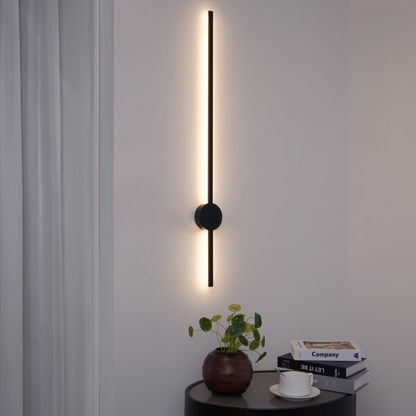 Moderna zidna svjetiljka crna 100 cm uklj. LED - Clockwise