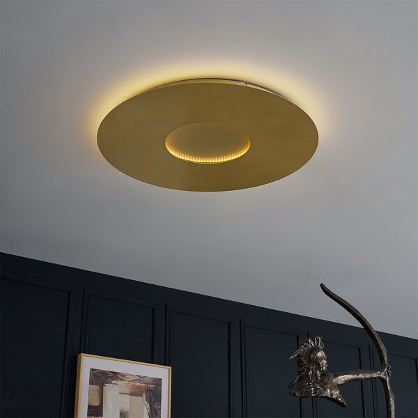 Moderna stropna svjetiljka zlatna 60 cm uklj. LED s mogućnošću prigušivanja u 3 koraka - Morning