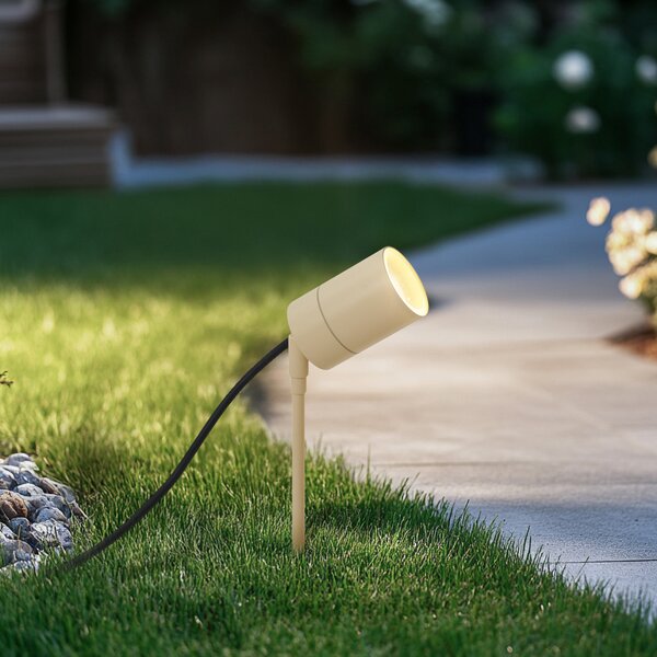Reflektor na šiljku bež GU10 50 mm podesiv IP44 uklj. kabel i utikač - Solo