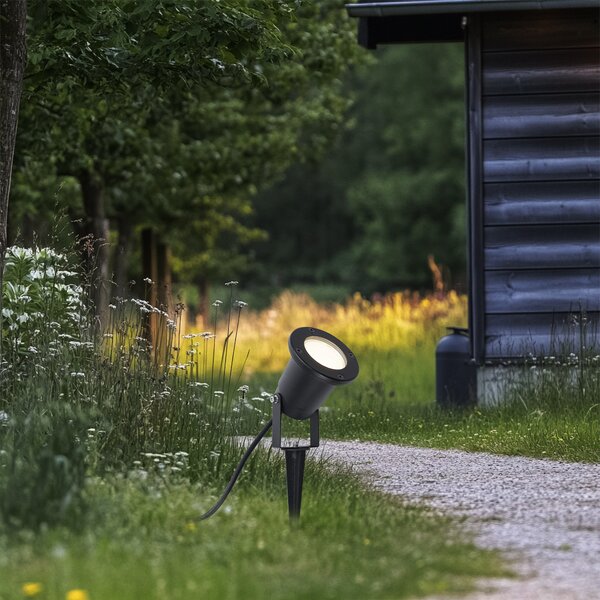 Moderni vrtni reflektor crni uklj. LED podesiv s kabelom i utikačem 250 cm IP65 - Basic